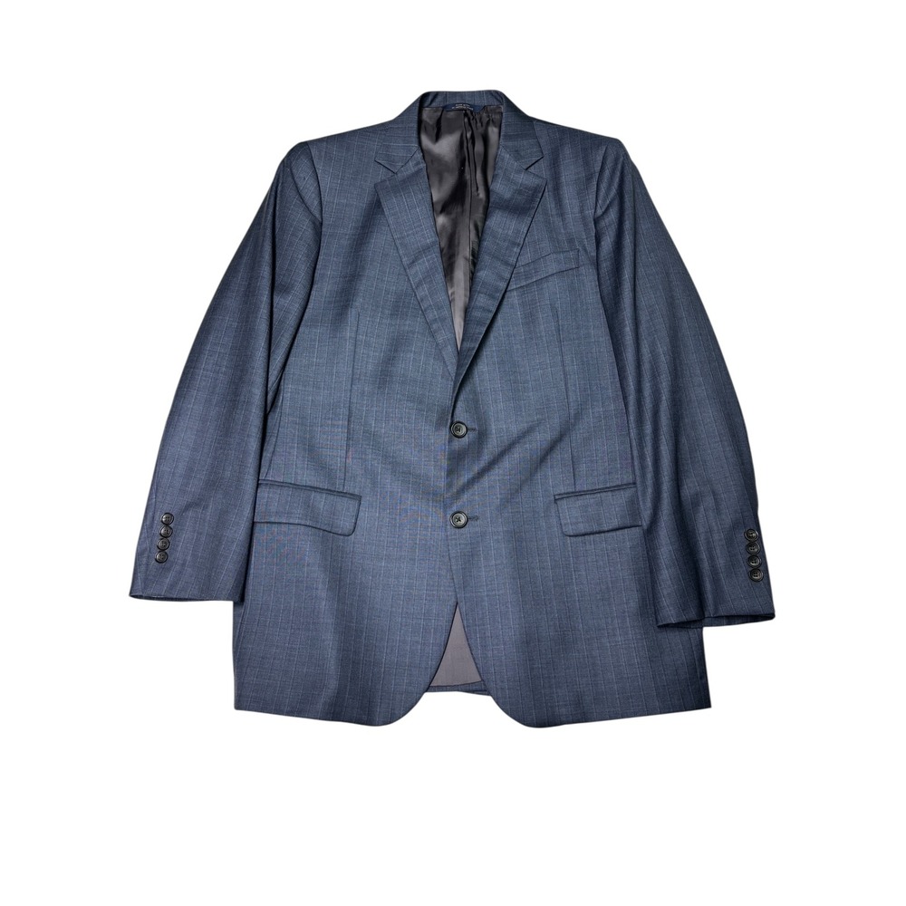 Brooks Brothers Fitzgerald Saxon Wool Blue Striped Blazer - Size 41R